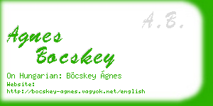 agnes bocskey business card